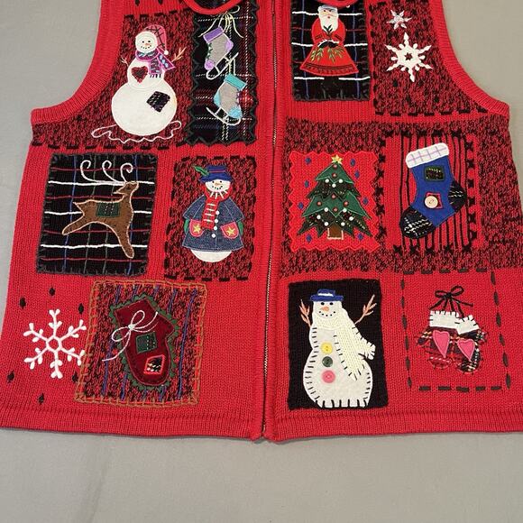 Vintage Designer Originals Fa La La Studio Christmas Sweater Vest Medium - Picture 4 of 8